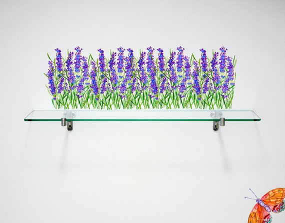 Lavender Wall Decals Border 2-Set - Lavender Decor - Hand-Painted Lavender Decals for Tiles, Walls and Furniture - Lavender Wall Sticker