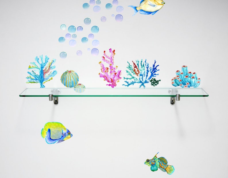 Coral Reef Fish Decals Bathroom Décor Bathroom Decals Fish Etsy Canada