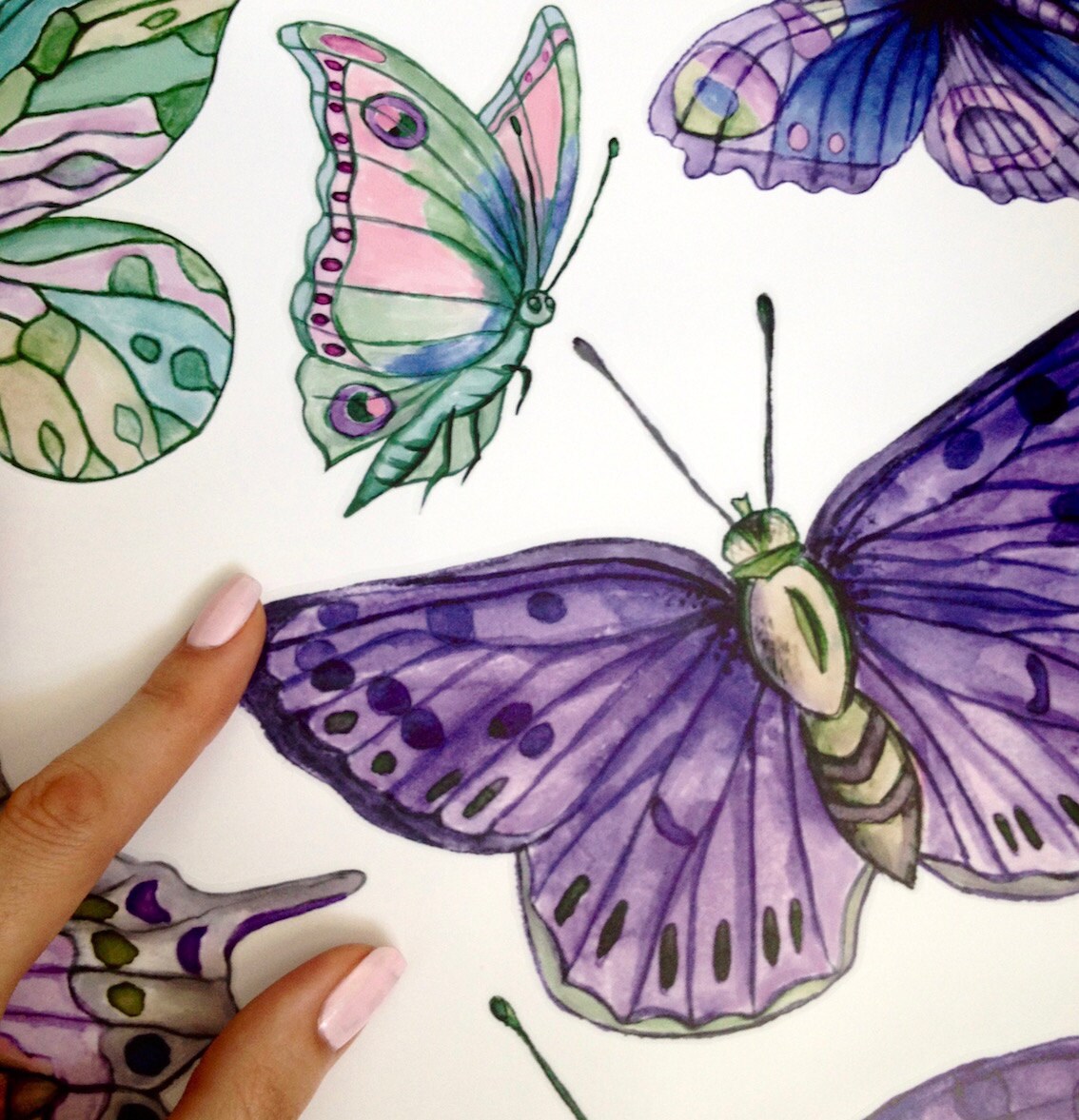 Butterfly Wall Decals 9-set Ultra Violet Furniture Decals - Etsy