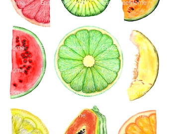 Décalcomanies murales Fruits 9-Set, autocollants de fruits amovibles pour murs, carrelages, meubles, décalcomanies murales de cuisine, décoration murale, décoration de cuisine, décoration intérieure