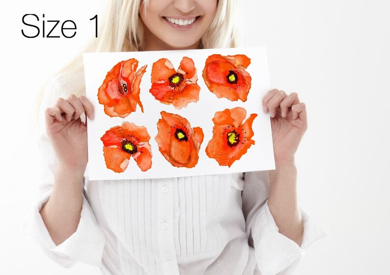 Orange Poppy Wall Decals Home Décor Kitchen Décor Etsy