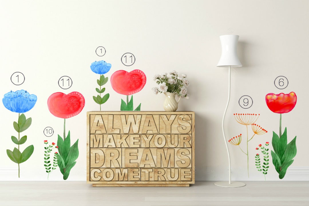 Wall Decal Heart Shaped Flower No.11, Home Décor, Bedroom Décor, Floral ...