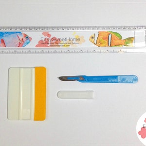 Application Toolkit for Tile Decals Squeegee, Craft Knife, Non-Slip Ruler image 3