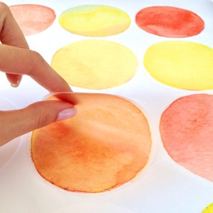 Wall Decals Watercolor Circles, Illuminating Yellow, Tile Decals, Furniture Decals, Hand-Painted Dot Decals, Home Décor