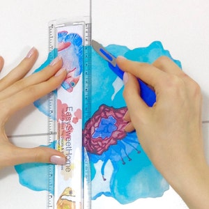 Application Toolkit for Tile Decals — Squeegee, Craft Knife, Non-Slip Ruler