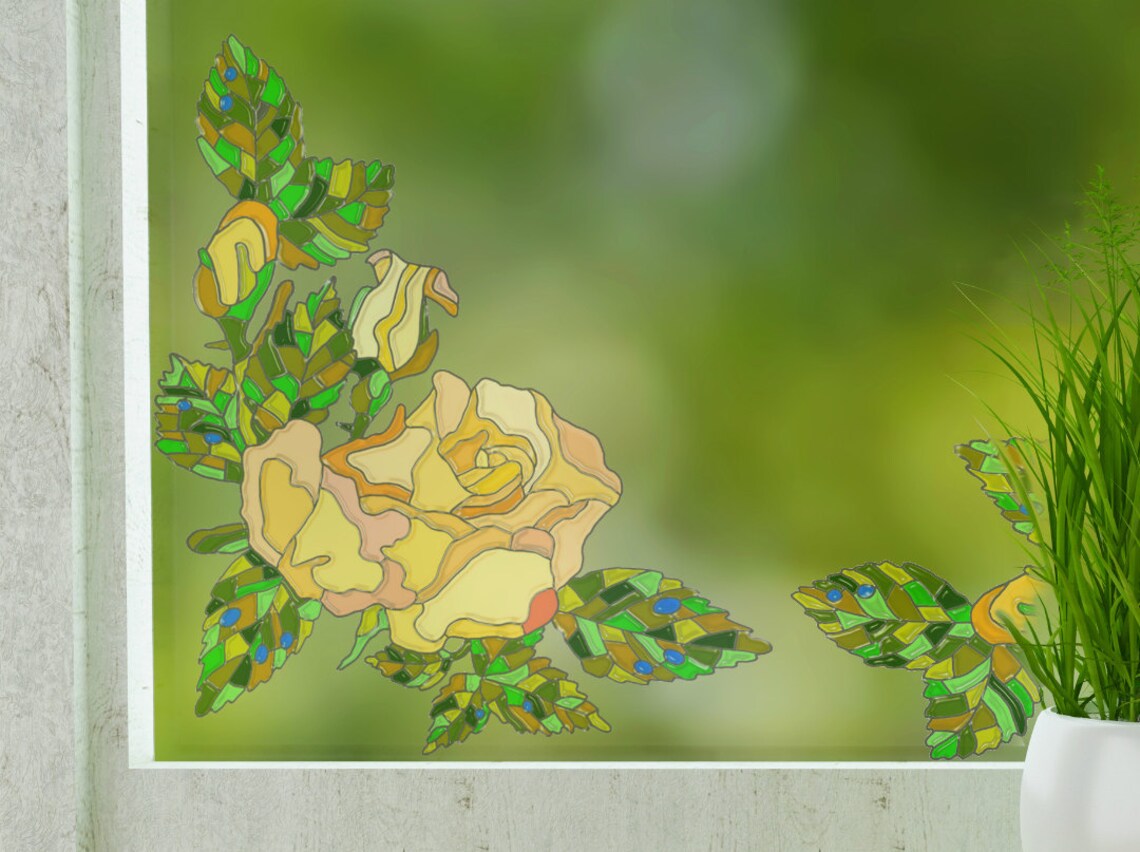 Reusable Window Decals With Stained Glass Effect Static Etsy