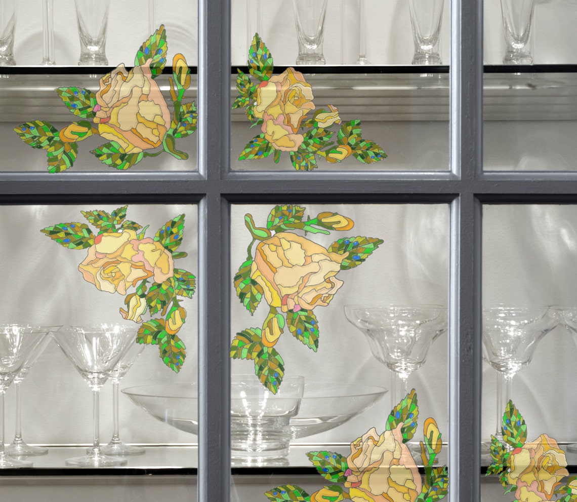 Reusable Window Decals With Stained Glass Effect Static Etsy