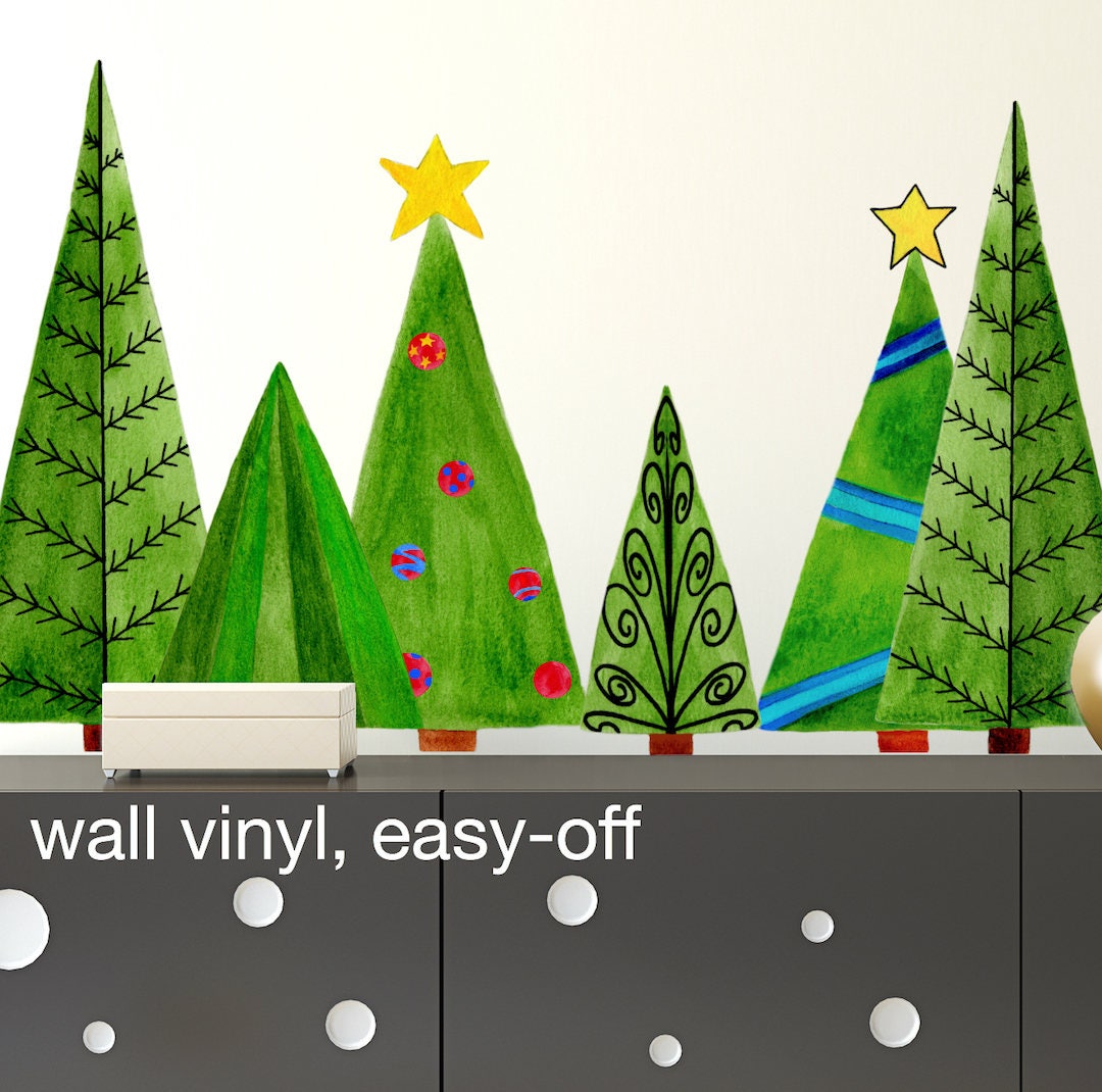 Christmas Trees Decals Christmas Window Decals Wall Decals Etsy UK