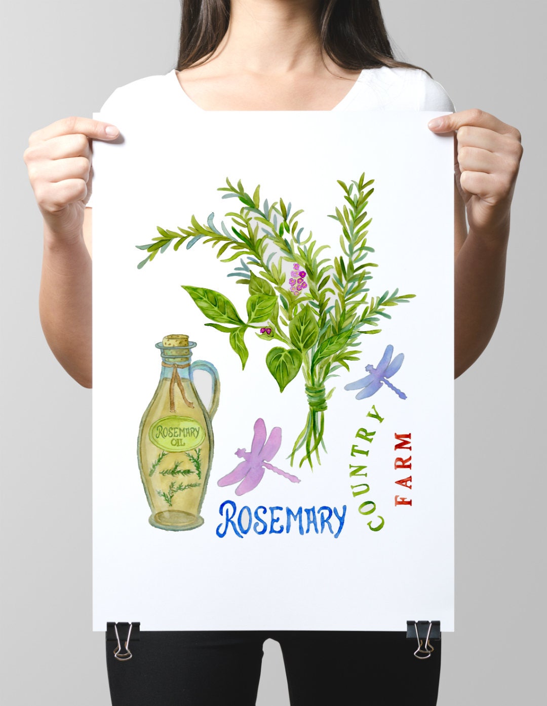 Rosemary Sticker Rosemary Wall Decal, Kitchen Decor, Hand Painted Decals for Tiles ...