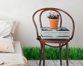 Grass Wall Decals For Seamless Border, Watercolor Grass Decals for Tile, Walls, Furniture, Hand-Painted Grass Decals, Home Décor