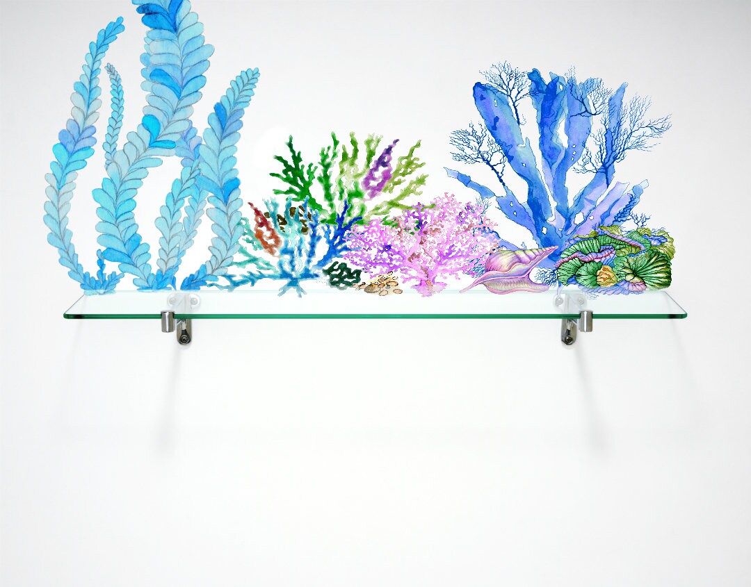 Seagrass Decal in Shades of Blue for Tiles Walls and Etsy