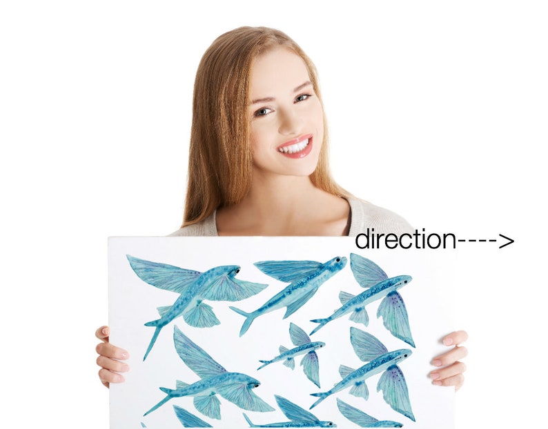 Wandtattoo Fliegende Fische ab 16,99 EUR, Fliesenaufkleber, Wandaufkleber, Möbelaufkleber, Handgemalte Unterwasserwelt Aufkleber für Bad ----->