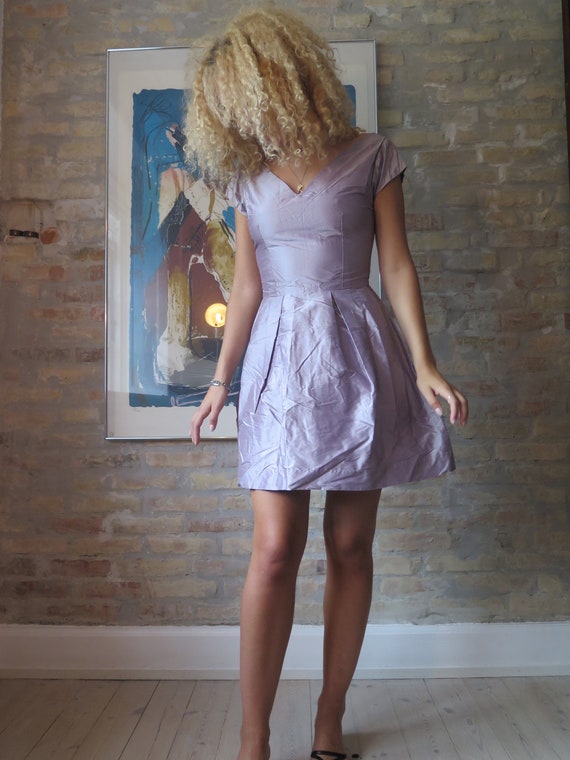 Lilac 1960s style retro dress - image 1