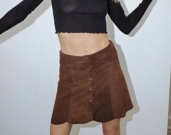 Vintage suede 1970s skirt Penny lane style