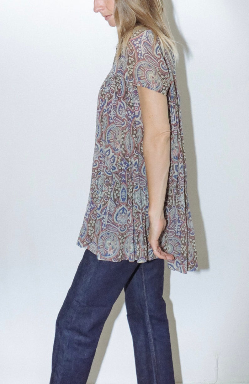 Vintage Gauze Blouse 1970s 1980s Paisley Print Etsy