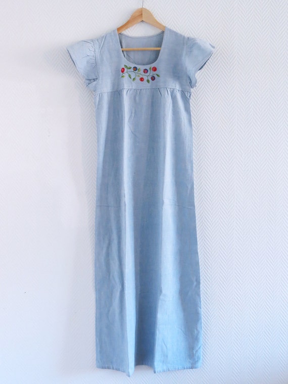 Vintage 70s Chambray denim dress - image 8