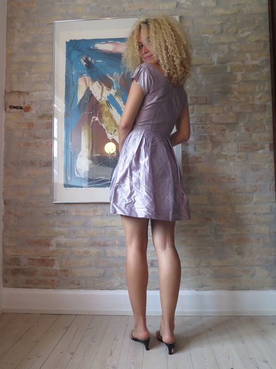 Lilac 1960s style retro dress - image 2