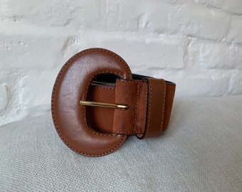 Vintage 1980s suede leather belt