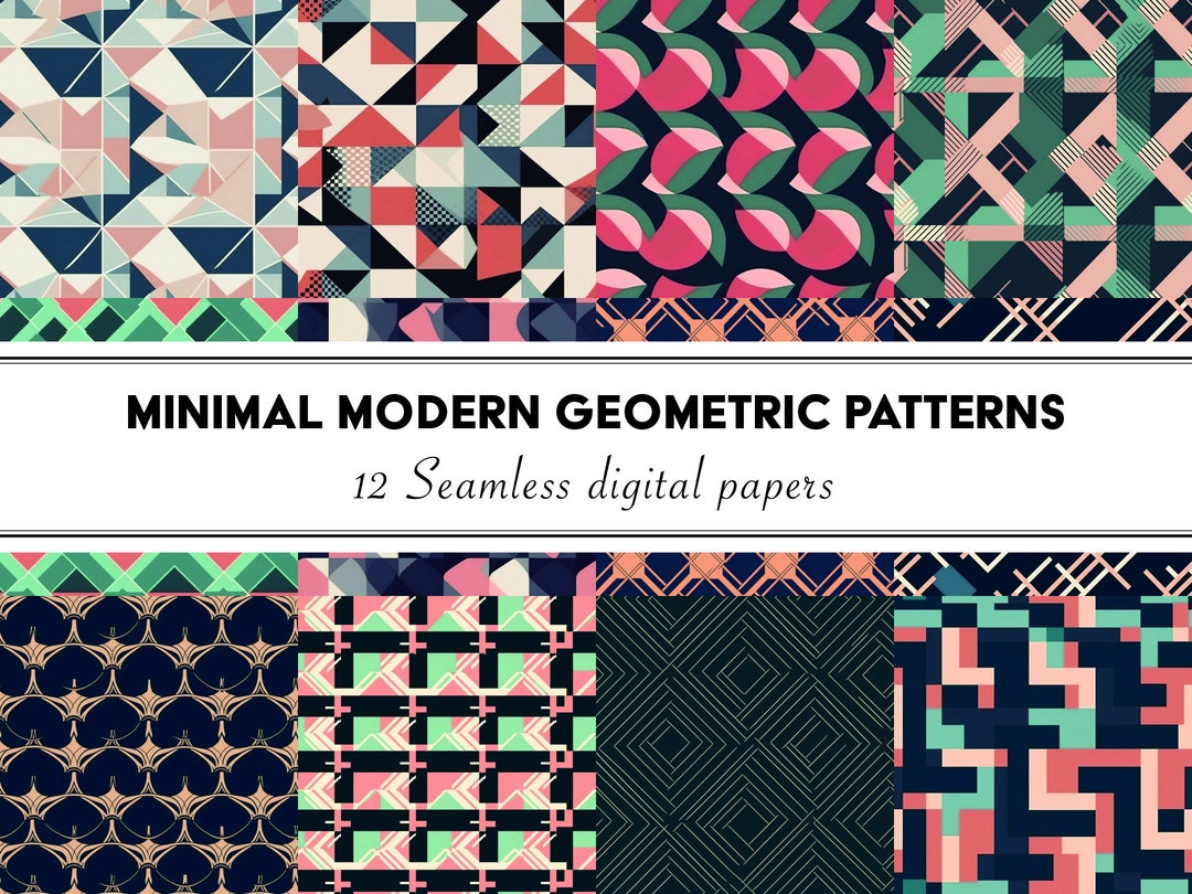 Minimal Modern Geometric Digital Paper Downloadable Patterns Digital ...