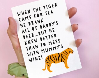 Funny Tiger Tea Card, For Mummy from young Children