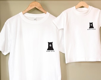 Personalised Daddy/ Mummy / Baby Bear T-Shirt Set, Matching Outfits