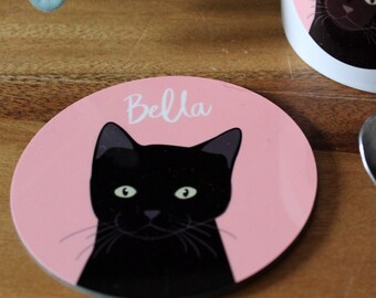 Personalised Cat Breed Coaster: Colour Pop Custom Cat Mum or Dad Gift