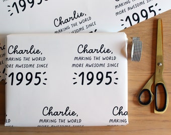 Personalised Awesome Birth Year Wrapping Paper