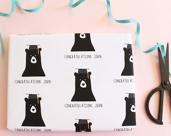 Personalised Graduation Bear Wrapping Paper