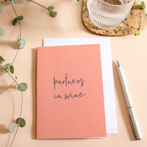 Partenaires dans le vin, carte Wordy / Pour maman / Pour anniversaire d'amis