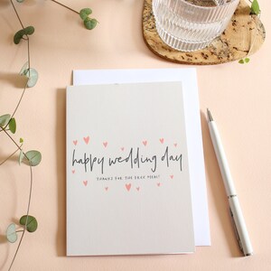 Jour du mariage, repas gratuit, carte Wordy
