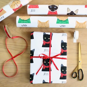 Personalised Cat Christmas Wrapping Paper