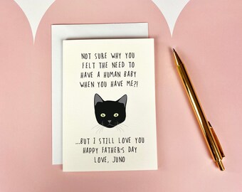Funny Cat Father's Day Card: From the Cat - Personalised