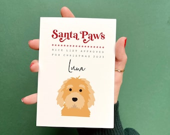 Santa Paws Personalised Christmas Dog Card
