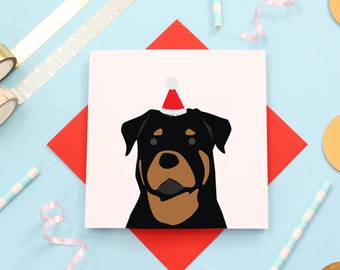 Christmas Rottweiler dog card