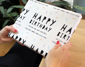 Happy Birthday, Personalised Wrapping Paper / Birthday gift wrap