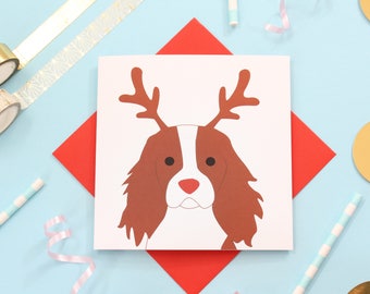 Weihnachtskarte mit Cavalier King Charles Spaniel