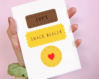 Funny Snack Dealer Card,  Mother's Day or Father's Day card from kids