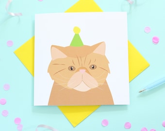 Persian Cat Birthday card