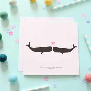 Carte Baleine telle que vous êtes / Carte de Saint Valentin / Carte de mariage / Carte d'anniversaire