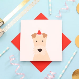 Carte pour les Fêtes Noël fox terrier chien/Terrier des lacs pour les vacances