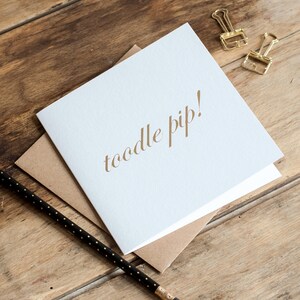 Carte feuille d'or Toodle Pip / carte de départ drôle / jolie carte de retraite