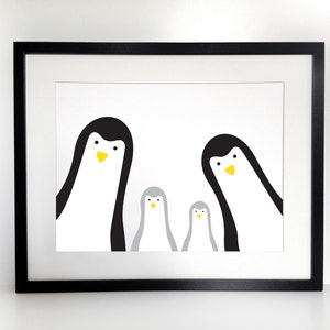 Kite personalizzato Penguin Family Print / Selfie / Family Portrait / Stampa personalizzata / Stampa vivaio / Nuovo regalo bambino / Stampe per bambini immagine 3