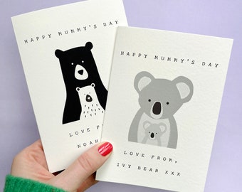 Mummy and Me Personalised Animal Card