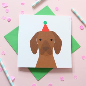 Carte Anniversaire chien Vizsla