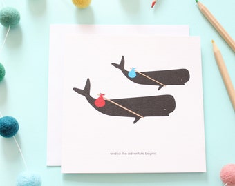 The Adventure Begins / Whale Card/ New Home Card / Leaving Card / Retirement Card / Bon Voyage /