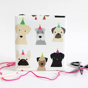 2 sheets Birthday Dog wrapping paper/ birthday gift wrap / puppy / schnauzer / labrador / pug / sausage dog / border terrier / Frenchie