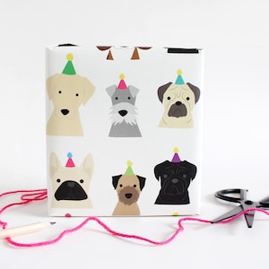 Birthday Dog Wrapping Paper (x 2 sheets)/ Birthday Gift Wrap / Puppy / Schnauzer / Labrador / Pug / Sausage Dog / Border terrier / Frenchie