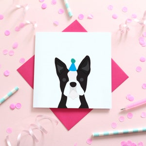 Carte Chien d'anniversaire de Boston Terrier