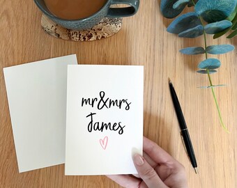 Personalised Wedding Day Card: Mr & Mrs or Same Sex Marriage Card