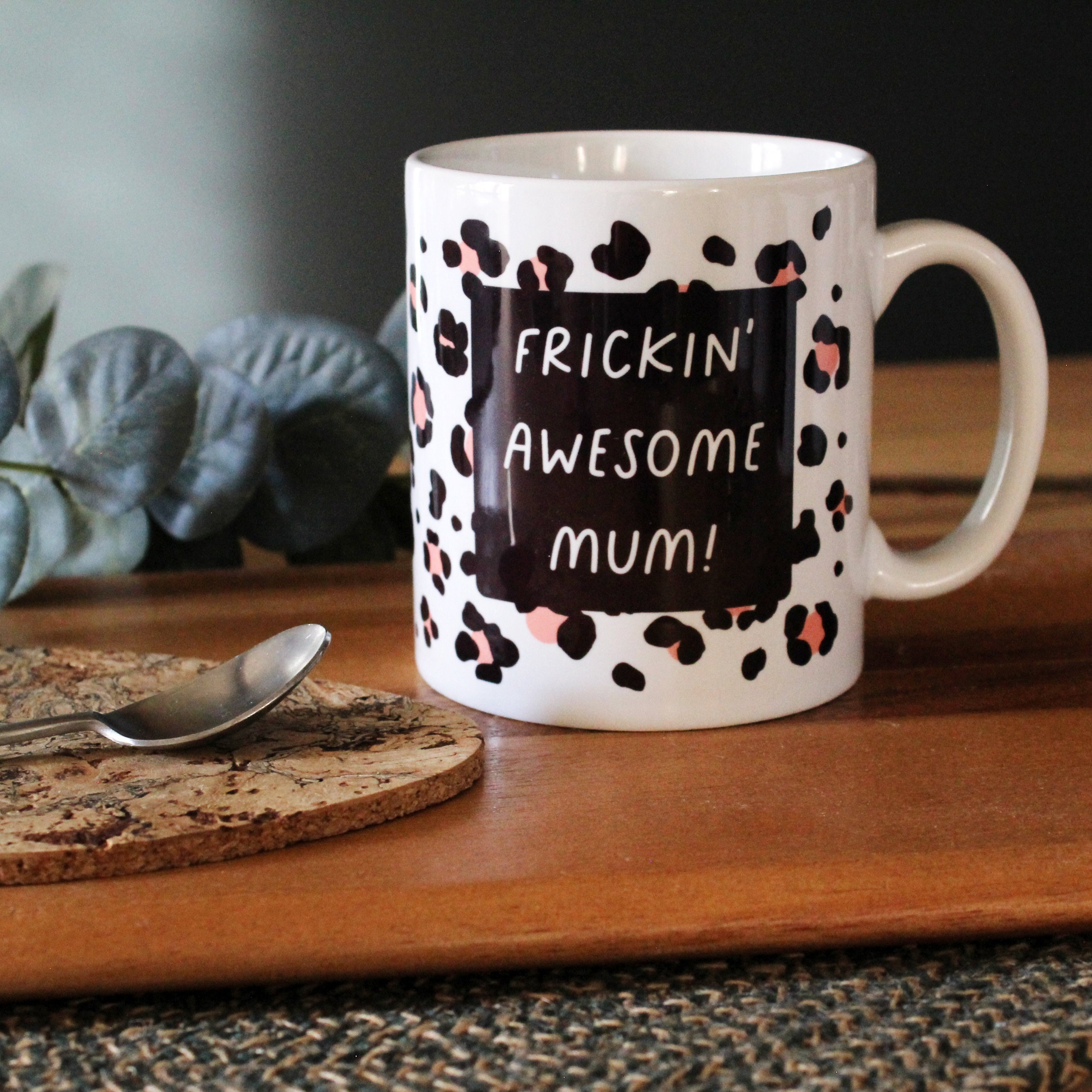 Personalised Frickin' Awesome Leopard Print Mug Mother's Day